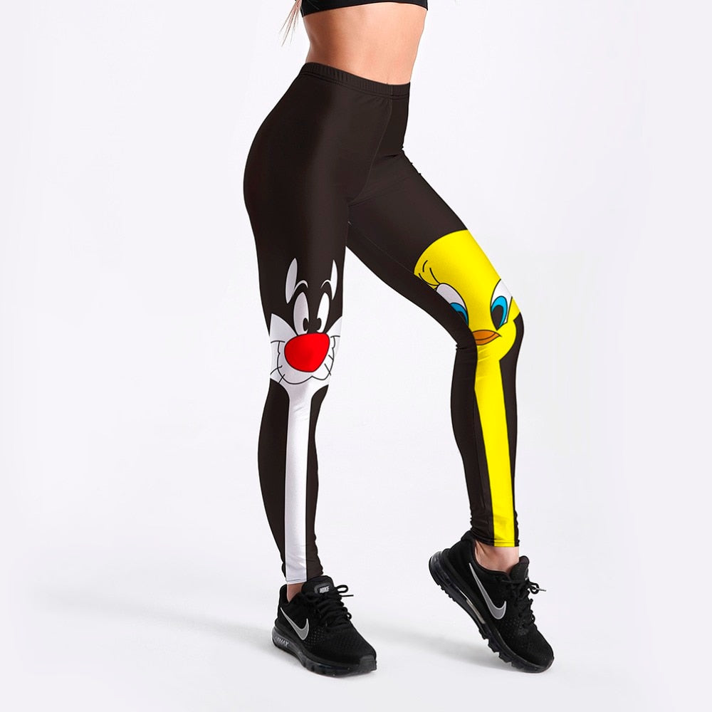 Legginsy z Wysokim Stanem "Cartoon"