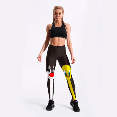 Legginsy z Wysokim Stanem "Cartoon"